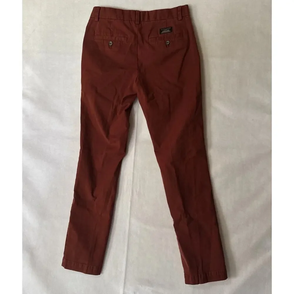 Banana Republic MenAIDEN CHINO Pants Burnt Orange Sz29x32 97% cotton 3% spandex